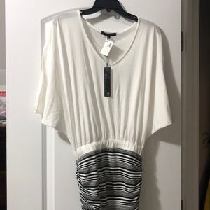 NWT New Crash & Burn white black striped dress S